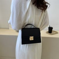 Women's Medium Pu Leather Solid Color Streetwear Square Lock Clasp Shoulder Bag Crossbody Bag Chain Bag main image 5