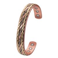 Simple Style Color Block Copper Magnetic Unisex Bangle sku image 1