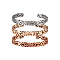 Simple Style Solid Color Magnetic Material Copper Magnetic Women's Bangle main image 1
