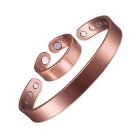 Retro Solid Color Magnetic Material Copper Rings Bracelets main image 1