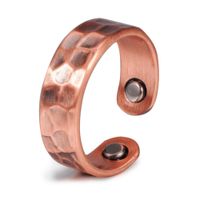 Retro Waves Copper Magnetic Unisex Open Rings sku image 2