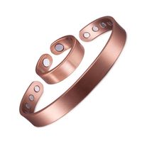 Retro Solid Color Magnetic Material Copper Rings Bracelets sku image 4