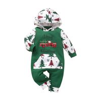 Christmas Fashion Christmas Tree Letter Elk Cotton Spandex Baby Rompers sku image 1