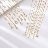 Simple Style Letter Stainless Steel Plating Inlay Zircon White Gold Plated Gold Plated Pendant Necklace main image 1