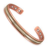 Vintage-stil Geometrisch Magnetisches Material Kupfer Ringe Armbänder main image 3