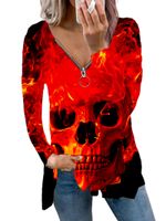 Women's T-shirt Long Sleeve T-shirts Printing Punk Wings Skull main image 2