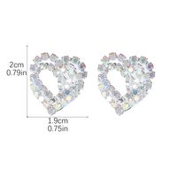 1 Pair Sweet Heart Shape Plating Inlay Alloy Rhinestones Silver Plated Ear Studs main image 3
