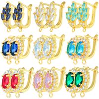 1 Pair Classic Style Square Plating Inlay Copper Zircon 18k Gold Plated White Gold Plated Hoop Earrings main image 1