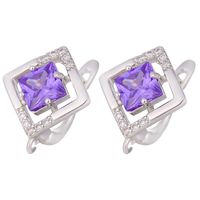 1 Pair Classic Style Square Plating Inlay Copper Zircon 18k Gold Plated White Gold Plated Hoop Earrings main image 2