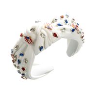 Ethnic Style Water Droplets American Flag Alloy Cloth Inlay Rhinestones Hair Band main image 5
