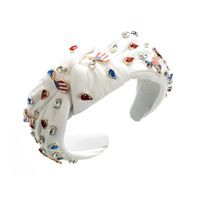 Ethnic Style Water Droplets American Flag Alloy Cloth Inlay Rhinestones Hair Band main image 6
