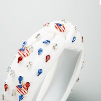 Ethnic Style Water Droplets American Flag Alloy Cloth Inlay Rhinestones Hair Band main image 4
