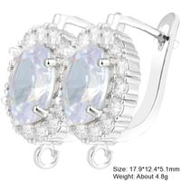 1 Pair Classic Style Square Plating Inlay Copper Zircon 18k Gold Plated White Gold Plated Hoop Earrings sku image 19