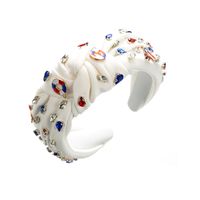 Ethnic Style Water Droplets American Flag Alloy Cloth Inlay Rhinestones Hair Band sku image 1
