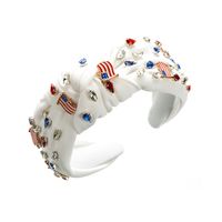 Ethnic Style Water Droplets American Flag Alloy Cloth Inlay Rhinestones Hair Band sku image 2