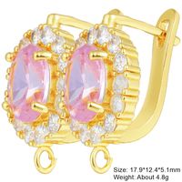 1 Pair Classic Style Square Plating Inlay Copper Zircon 18k Gold Plated White Gold Plated Hoop Earrings sku image 22