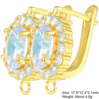 1 Pair Classic Style Square Plating Inlay Copper Zircon 18k Gold Plated White Gold Plated Hoop Earrings sku image 27