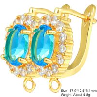 1 Pair Classic Style Square Plating Inlay Copper Zircon 18k Gold Plated White Gold Plated Hoop Earrings sku image 23