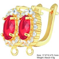 1 Pair Classic Style Square Plating Inlay Copper Zircon 18k Gold Plated White Gold Plated Hoop Earrings sku image 26