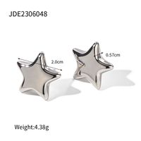1 Paire Style Ig Star Placage Acier Inoxydable Or Blanc Plaqué Boucles D'oreilles sku image 1