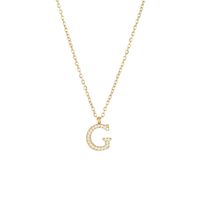 Simple Style Letter Stainless Steel Plating Inlay Zircon White Gold Plated Gold Plated Pendant Necklace sku image 6