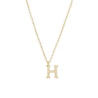 Simple Style Letter Stainless Steel Plating Inlay Zircon White Gold Plated Gold Plated Pendant Necklace sku image 7
