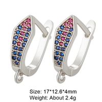 1 Pair Classic Style Square Plating Inlay Copper Zircon 18k Gold Plated White Gold Plated Hoop Earrings sku image 9