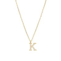 Simple Style Letter Stainless Steel Plating Inlay Zircon White Gold Plated Gold Plated Pendant Necklace sku image 10