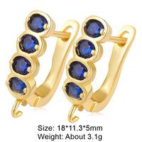 1 Pair Classic Style Square Plating Inlay Copper Zircon 18k Gold Plated White Gold Plated Hoop Earrings sku image 10