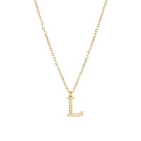 Simple Style Letter Stainless Steel Plating Inlay Zircon White Gold Plated Gold Plated Pendant Necklace sku image 11