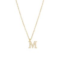 Simple Style Letter Stainless Steel Plating Inlay Zircon White Gold Plated Gold Plated Pendant Necklace sku image 12