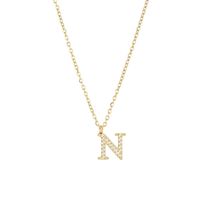 Simple Style Letter Stainless Steel Plating Inlay Zircon White Gold Plated Gold Plated Pendant Necklace sku image 13