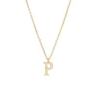 Simple Style Letter Stainless Steel Plating Inlay Zircon White Gold Plated Gold Plated Pendant Necklace sku image 15
