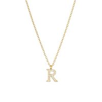 Simple Style Letter Stainless Steel Plating Inlay Zircon White Gold Plated Gold Plated Pendant Necklace sku image 17