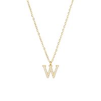 Simple Style Letter Stainless Steel Plating Inlay Zircon White Gold Plated Gold Plated Pendant Necklace sku image 21