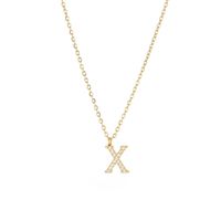 Simple Style Letter Stainless Steel Plating Inlay Zircon White Gold Plated Gold Plated Pendant Necklace sku image 22