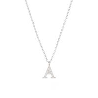 Simple Style Letter Stainless Steel Plating Inlay Zircon White Gold Plated Gold Plated Pendant Necklace sku image 24