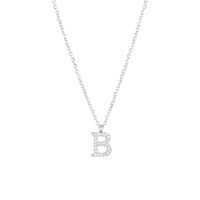 Simple Style Letter Stainless Steel Plating Inlay Zircon White Gold Plated Gold Plated Pendant Necklace sku image 25