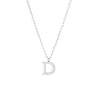 Simple Style Letter Stainless Steel Plating Inlay Zircon White Gold Plated Gold Plated Pendant Necklace sku image 27