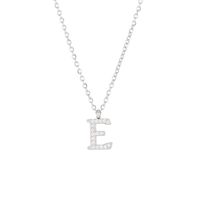 Simple Style Letter Stainless Steel Plating Inlay Zircon White Gold Plated Gold Plated Pendant Necklace sku image 28