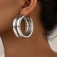 1 Pair Retro Simple Style Commute Round Plating Alloy Ear Studs main image 6