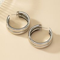 1 Pair Retro Simple Style Commute Round Plating Alloy Ear Studs main image 5