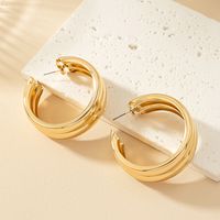 1 Pair Retro Simple Style Commute Round Plating Alloy Ear Studs main image 1