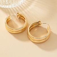 1 Pair Retro Simple Style Commute Round Plating Alloy Ear Studs main image 4