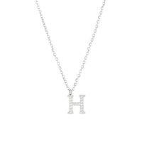Simple Style Letter Stainless Steel Plating Inlay Zircon White Gold Plated Gold Plated Pendant Necklace sku image 31