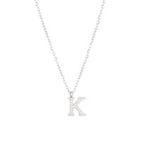 Simple Style Letter Stainless Steel Plating Inlay Zircon White Gold Plated Gold Plated Pendant Necklace sku image 34