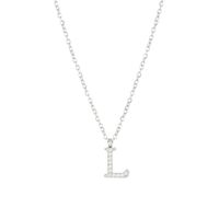 Simple Style Letter Stainless Steel Plating Inlay Zircon White Gold Plated Gold Plated Pendant Necklace sku image 35