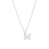 Simple Style Letter Stainless Steel Plating Inlay Zircon White Gold Plated Gold Plated Pendant Necklace sku image 36