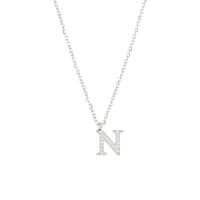 Simple Style Letter Stainless Steel Plating Inlay Zircon White Gold Plated Gold Plated Pendant Necklace sku image 37