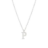 Simple Style Letter Stainless Steel Plating Inlay Zircon White Gold Plated Gold Plated Pendant Necklace sku image 39
